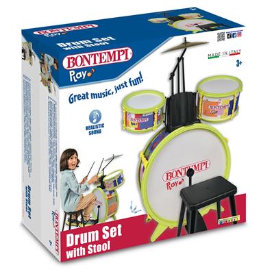 Batteria Classica 4 elementi, con sgabello e 2 bacchette