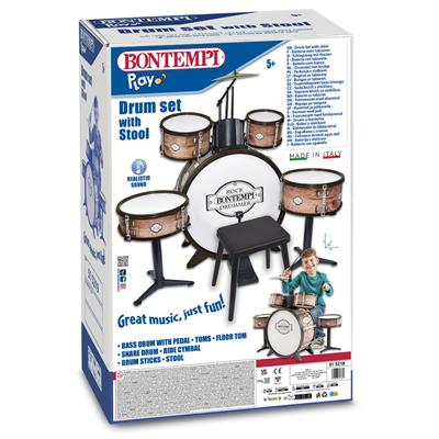 Batteria Grancassa 6 elementi, con sgabello e 2 bacchette