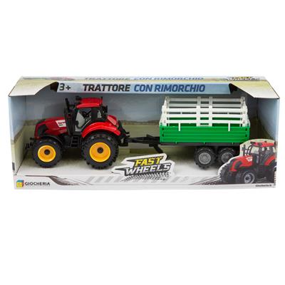 FAST WHEELS - Piccolo Trattore con Rimorchio Ruote Libere 4 Mode
