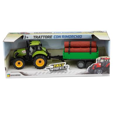 FAST WHEELS - Piccolo Trattore con Rimorchio Ruote Libere 4 Mode