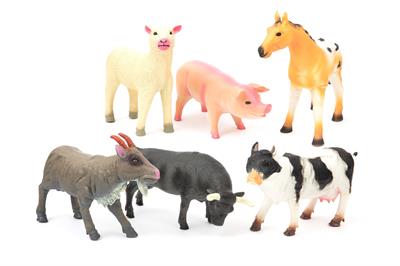 PARK&FARM - Animali Fattoria Morbidi Assortiti 6 soggetti 22/35c