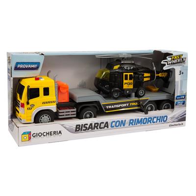 FAST WHEELS - Bisarca Trasporta ELICOTTERO 1:16 Luci e Suoni