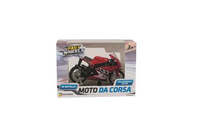 FAST WHEELS - Moto da Corsa Die Cast in dsp da 12 in 4 Mod.Ass.