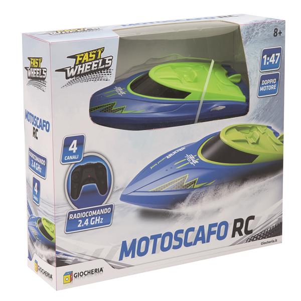 FAST WHEELS - Motoscafo RC, 2.4G 4 Canali scala 1:47