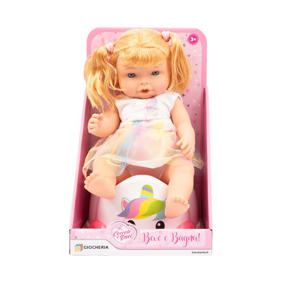 COCCOLE e BACI - Bebè 41 cm con Vasino UNICORNO