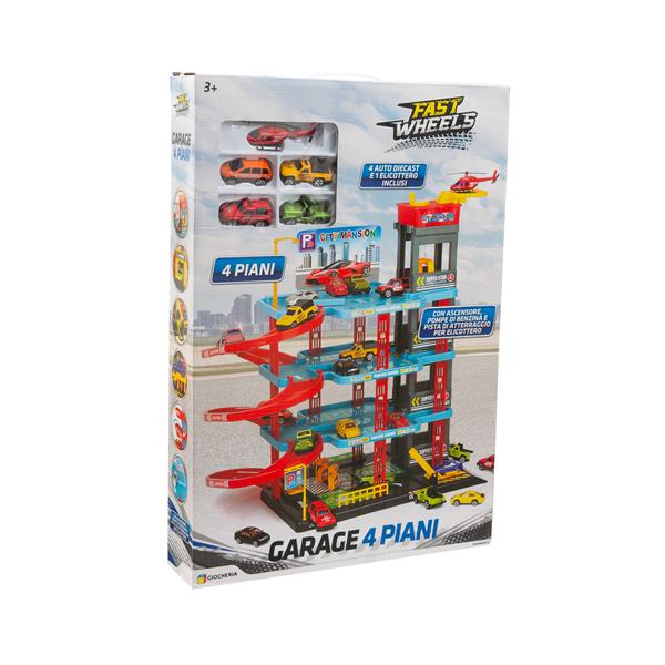 FAST WHEELS - Garage 4 Piani con 4 Auto