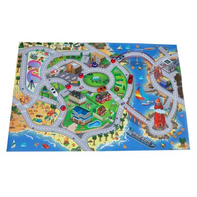 FAST WHEELS - Tappeto Mappa Stradale con 2 Auto