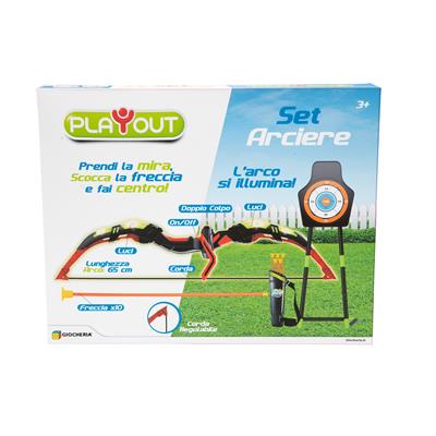 PLAY OUT - Set Arciere Professional con Bersaglio - Arco Luminos