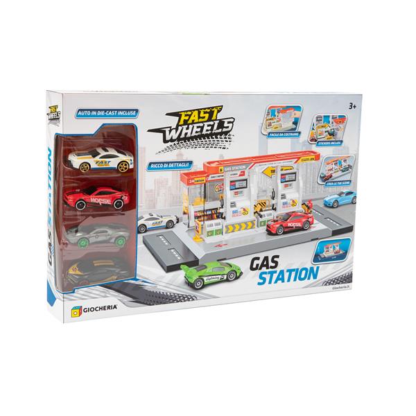 FAST WHEELS - GAS STATION Pompa di Benzina 4 Auto Incluse