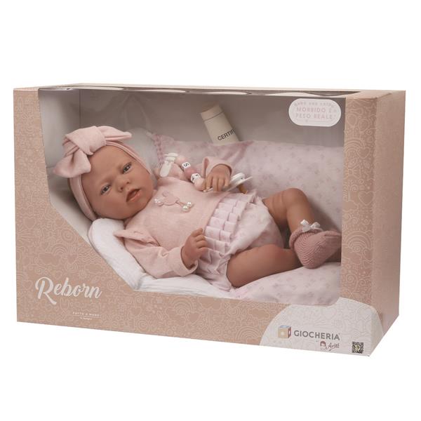 ARIAS - REBORN ALBA Bebè cm.40 Rosa e Perle 98121 VINILE