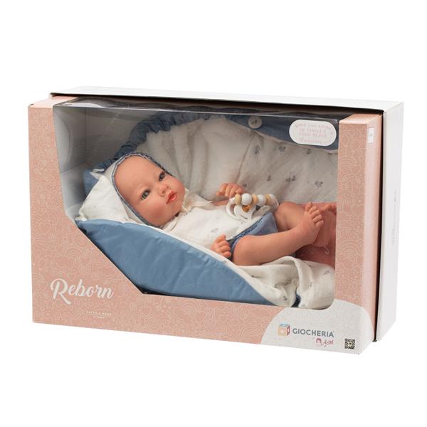 ARIAS - REBORN ALEX cm.38 AZZURRO con PESO 98091 VINILE