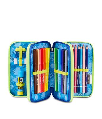 Astuccio 3 Zip Seven Blu Fusion