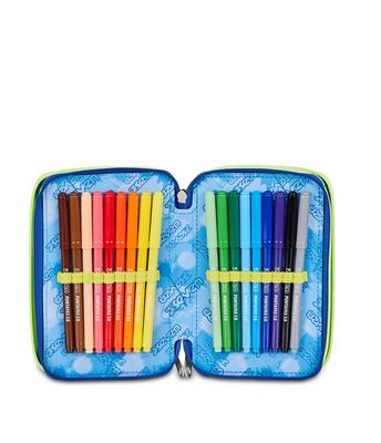 Astuccio 3 Zip Seven Blu Fusion
