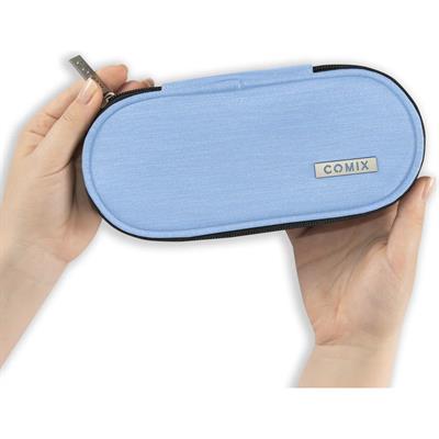 Astuccio Ovale Organizzato Lurex Azzurro Comix