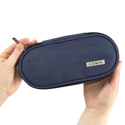 Astuccio Ovale Organizzato Lurex Blu Comix