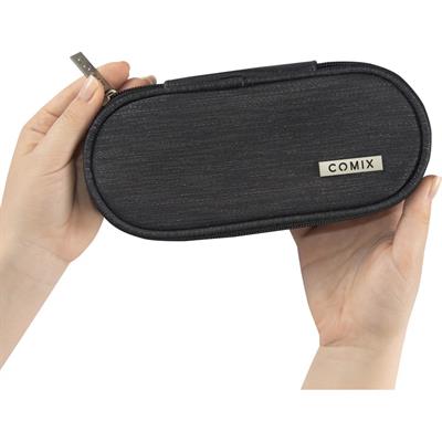 Astuccio Ovale Organizzato Lurex Nero Comix
