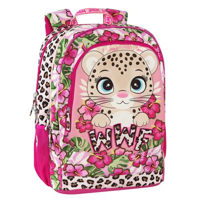 Zaino Organizzato Trolley Staccabile Wwf Illustrato Leopardo