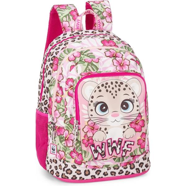 Zaino Scuola Organizzato Wwf Illustrato Leopardo