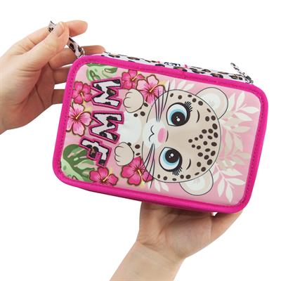 Astuccio 3 Zip Wwf Illustrato Leopardo