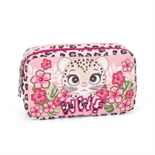 Astuccio Rettangolare 2 Zip Wwf Illustrato Leopardo