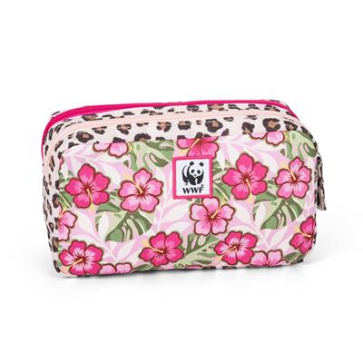 Astuccio Rettangolare 2 Zip Wwf Illustrato Leopardo