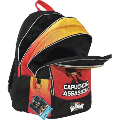 Zaino Scuola Organizzato Capuchino Skifidol Italian Brainrot
