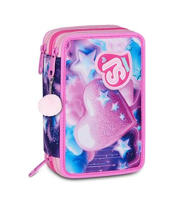 Astuccio 3 Zip Sj Gang Fluffy Pink Girl