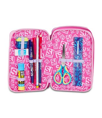 Astuccio 3 Zip Sj Gang Fluffy Pink Girl