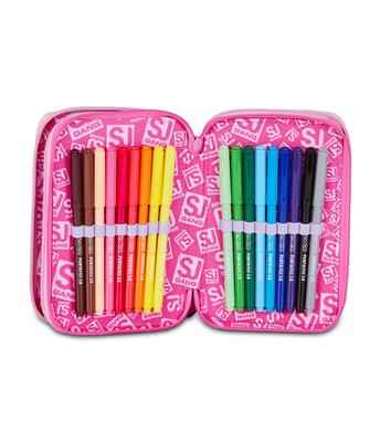 Astuccio 3 Zip Sj Gang Fluffy Pink Girl