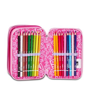 Astuccio 3 Zip Sj Gang Fluffy Pink Girl