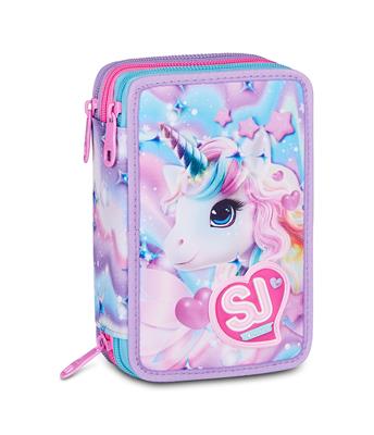 Astuccio 3 Zip Sj Gang Glow Led Unicorn Girl
