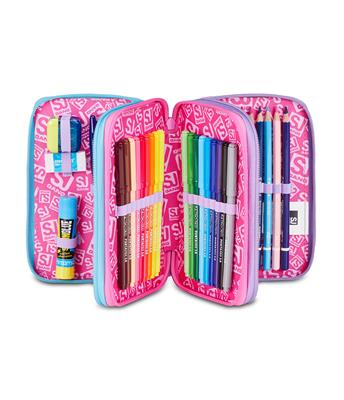 Astuccio 3 Zip Sj Gang Glow Led Unicorn Girl