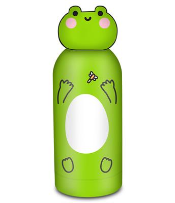 Borraccia Con Tappo Sagomato 350Ml Rana Cartomania Chill & Refil