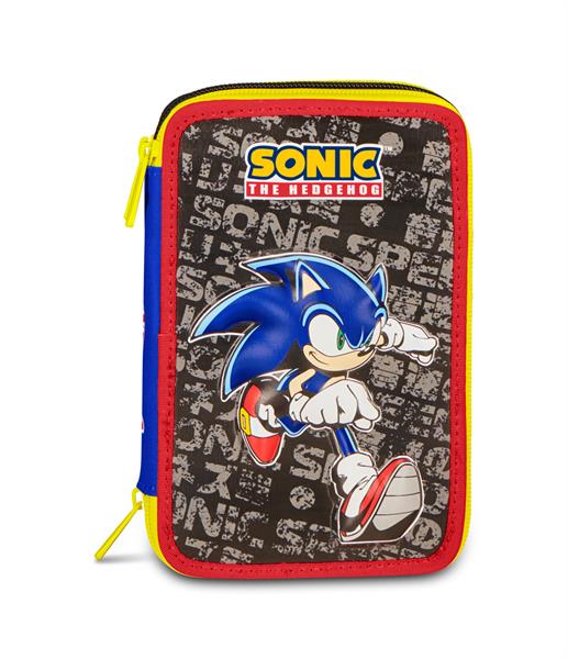 Astuccio 3 Zip Sonic The Hedgehog Hedgehog Speed