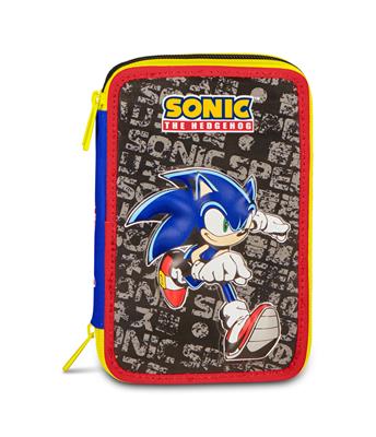 Astuccio 3 Zip Sonic The Hedgehog Hedgehog Speed