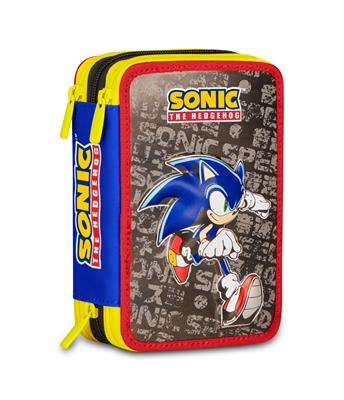 Astuccio 3 Zip Sonic The Hedgehog Hedgehog Speed