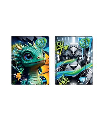Cartellina Con Elastico Dorso 1cm Sj Gang Cartotecnica Animali B