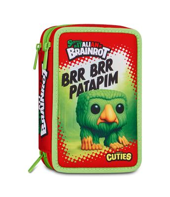 Astuccio 3 Zip Brr Brr Patapim Skifidol Italian Brainrot Rosso S