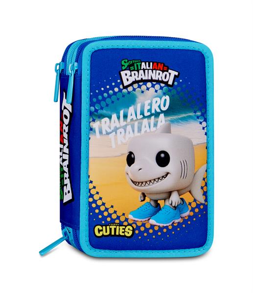 Astuccio 3 Zip Tralalero Tralala Skifidol Italian Brainrot Blu E