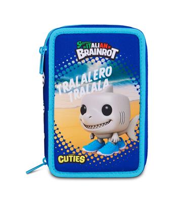 Astuccio 3 Zip Tralalero Tralala Skifidol Italian Brainrot Blu E