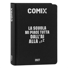 Diario Agenda Comix 16Mesi Mignon Plus Black&Silver