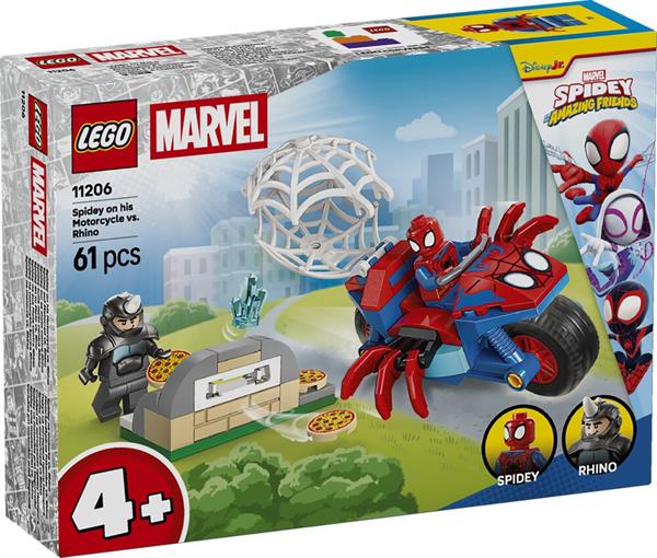 Lego Spidey Sulla Moto Contro Rhino 11206