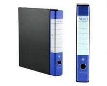 REGISTRATORE NERO& Dorso 5 C/CUST. BLU con custodia