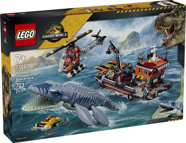 Lego Jurassic World Attacco Barca Dinosauro Mosasaurus 77983